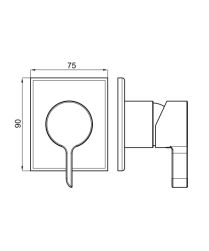 rysunek techniczny Oxo bateria prysznicowa podtynkowa chrom 100283352