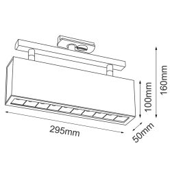 rysunek techniczny Spot A - Glare track 10 - Biały - Szynoprzew&oacute;d 1F 230V 3000K 6328