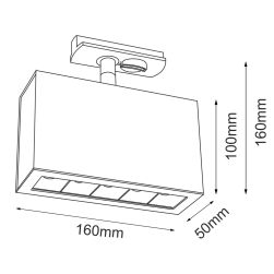 rysunek techniczny Spot A - Glare track 5 - Czarny - Szynoprzew&oacute;d 1F 230V 3000K 6322