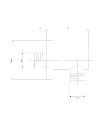 rysunek techniczny przyłącze kątowe złoto szczotkowane S008GLB