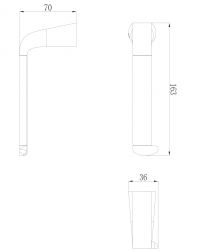 rysunek techniczny Saco uchwyt na papier toaletowy chrom SA54510CR