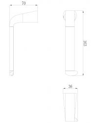 rysunek techniczny Saco uchwyt na papier toaletowy chrom/biały SA54510CRB