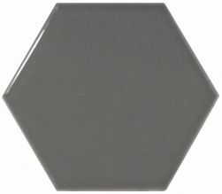 Equipe hexagon na ściane 12,4x10,7 kafle szare błszyczące do łazienki kuchni