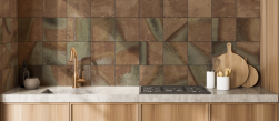 Rękaw kuchenny wyłożony Terracota Stamp Pre 20 Natural 59,2x59,2 płytka dekoracyjna imitująca beton