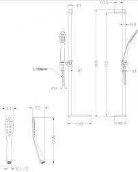 Siena zestaw prysznicowy ścienny chrom/biały SIENA-SCRB
