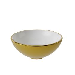 Slender umywalka nablatowa okrągła 40 cm biały złoto 100283426