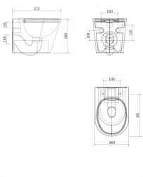 Tampa zestaw miska WC z deską wolnoopadającą i stelażem podtynkowym przycisk czarny mat TAMPASETBPBL
