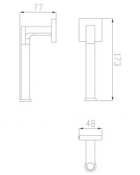rysunek techniczny Tyber uchwyt na papier toaletowy chrom TB50510CR