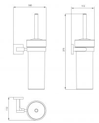 rysunek techniczny Tyber szczotka toaletowa wisząca chrom TB50620CR
