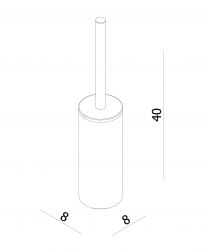 rysunek techniczny Uni szczotka toaletowa stojąca chrom UN10610/OCR