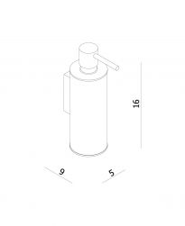 rysunek techniczny Uni dozownik mydła w płynie chrom UN10720/OCR