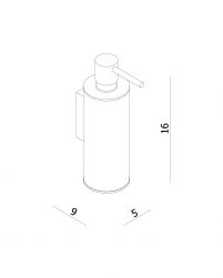 rysunek techniczny Uni dozownik mydła w płynie złoty UN10720/OGL