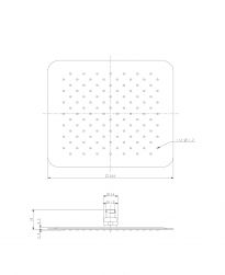 rysunek techniczny Ultra Slimline deszczownica kwadratowa 30 cm chrom WGU230CR