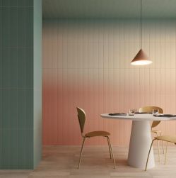 Przestrzeń komercyjna w stylu kawiarni z płytkami gradient Melange od WoW Design
