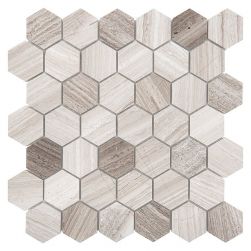 Woodstone Grey Hexagon 48 29,8x30,2 mozaika dekoracyjna