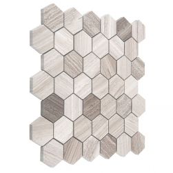 widok z boku Woodstone Grey Hexagon 48 29,8x30,2 mozaika dekoracyjna