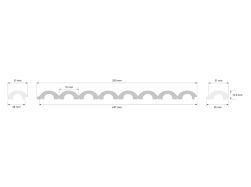wymiary Lewe zakończenie panela ściennego Polyforce 3D WP001L Duna 270 cm