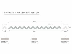 wymiary Lewe zakończenie panela ściennego Polyforce 3D WP003L Duna 270 cm