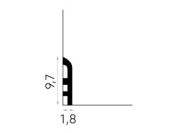 wymiary Listwa przypodłogowa cok&oacute;ł PolyForce MD355 9,7x200 cm