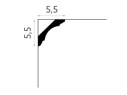 wymiary Listwa sufitowa gzyms ProFoam MDB167 5,5x200 cm