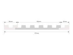 wymiary Mardom Lewe zakończenie lameli białej Stretto L0101L 270 cm