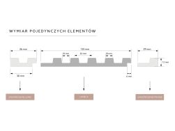 wymiary Mardom Lewe zakończenie lameli Stretto Dąb Jasny L0102L 270 cm