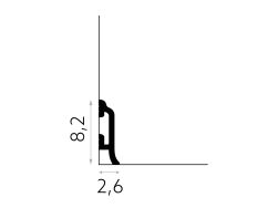 wymiary Mardom Listwa przypodłogowa cok&oacute;ł PolyForce Premium MD8300P 8,2x200 cm