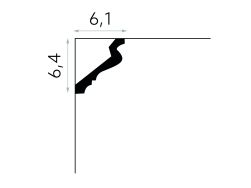 wymiary Mardom Listwa sufitowa gzyms ProFoam MDB185 6,4x200 cm
