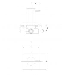 rysunek techniczny Y przełącznik podtynkowy 3-wyjściowy chrom Y1263/KCR