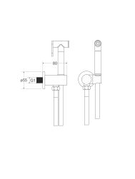 rysunek techniczny Veo zestaw bidetowy podtynkowy chrom Besco BB-VZ-CH