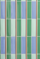 Ściana wyłożona płytkami z kolekcji Kappa miedzy płytkami Matita Cotto 1,1x20 listwa dekoracyjna
