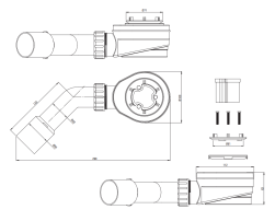 rysunek techniczny Deante Syfon do odpływu liniowego biały KXY_9956
