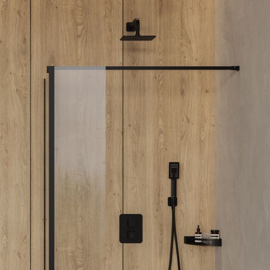 SlimLine deszczownica 20 cm kwadratowa czarny mat WG220/OBL