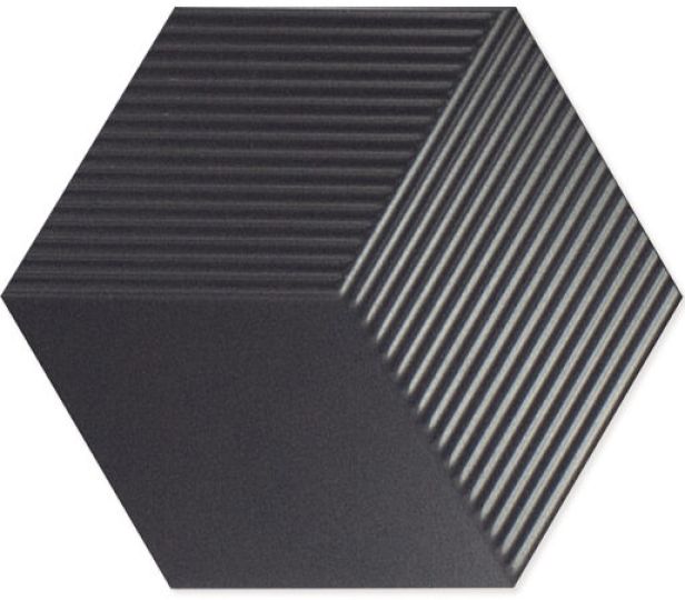 Mini Hexa Canale Graphite Matt 15x17,3 płytka heksagonalna wzór 1