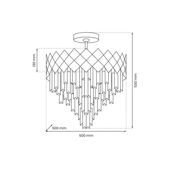 wymiary Milagro Plafon Carisma gold 9xE14, glamour