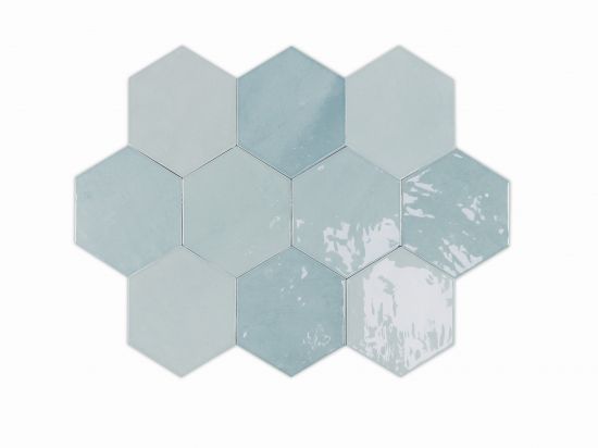 Zellige Hexa Aqua 10,8x12,4 płytki hexagonalne