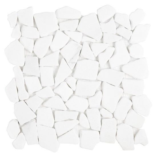 Dunin biała mozaika na ściane biały kamień