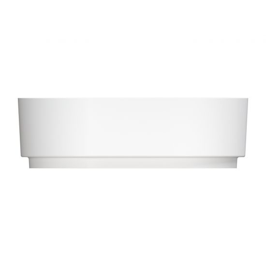 widziana z boku Cadence M+ umywalka nablatowa owalna 42x62 cm biały mat CADENCE620BM