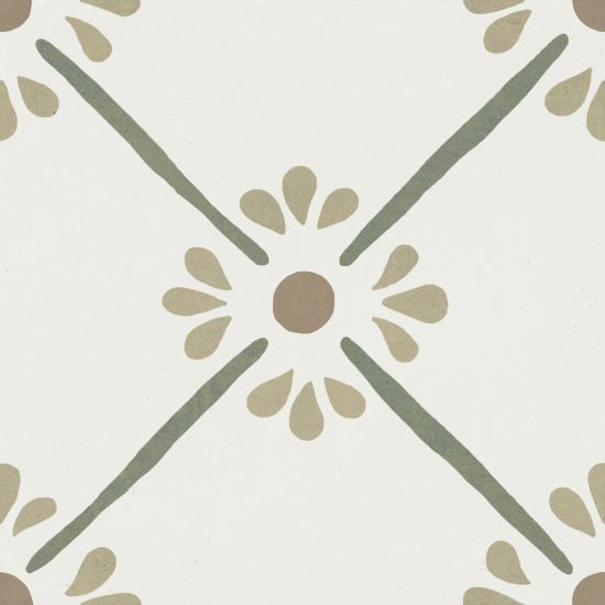 Provenza Green Flower 22,3x22,3 płytka dekoracyjna wzór 1