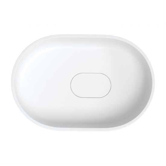 widziana z g&oacute;ry Cadence M+ umywalka nablatowa owalna 42x62 cm biały mat CADENCE620BM