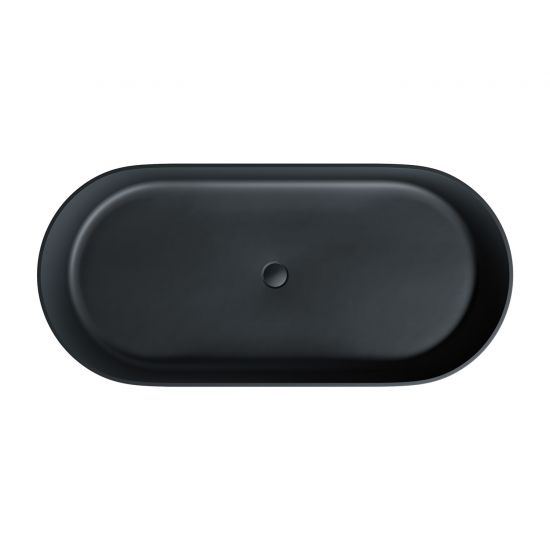 Ovo M+ wanna wolnostojąca 160x75 black lava OVOWWBLV widziana z g&oacute;ry