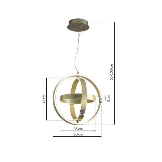 rysunek techniczny Lampa wisząca Sirius 80W