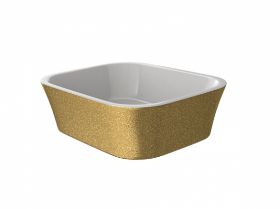 Assos S-Line Glam umywalka nablatowa prostokątna 40x50 cm złota #UMD-AP-NBZ