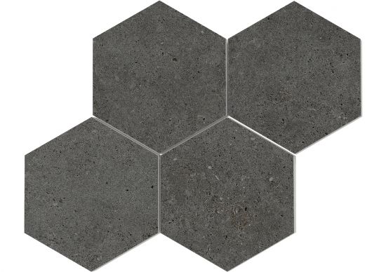 Basel Malla Hexagono Negro 30x30 mozaika podłogowa