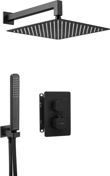 Box zestaw prysznicowy podtynkowy termostatyczny czarny BXYZNECT