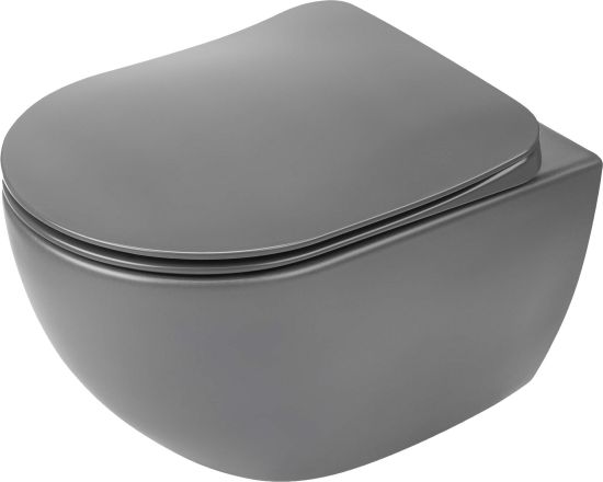 zamknięta Peonia Zero miska WC wisząca bezkołnierzowa antracytowa CDE_DZPW