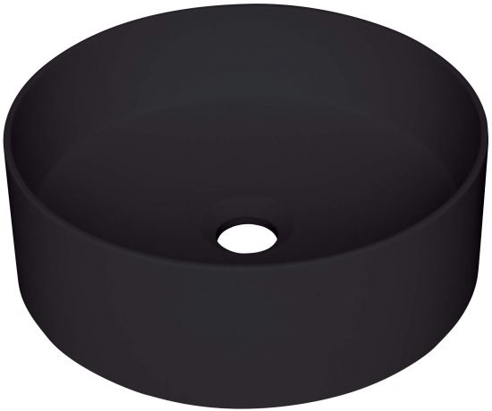 Silia umywalka nablatowa okrągła 36 cm czarna CQS_NU4S