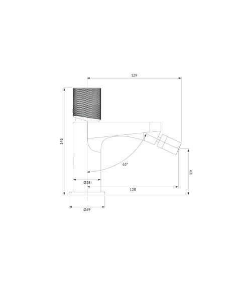 rysunek techniczny Contour bateria bidetowa stojąca złoty szczotkowany CT8020GLB