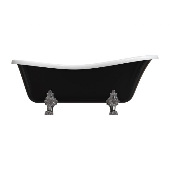 Atena Comfort Marble+ wanna wolnostojąca biały/czarny połysk 168 cm ATENA168BCP