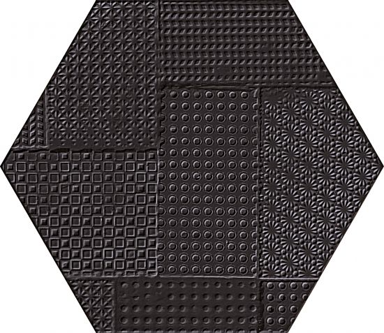 Sixty Esagona Timbro Nero Assoluto Silktech 21x18,2 płytka heksagonalna